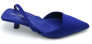 Francesco Milano A07-01r slingback raso blu elettrico cinturino elastico t.4cm T - Imagen 1 de 4