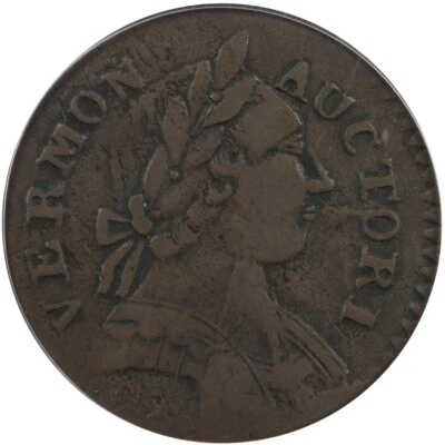 1787 Vermont Copper 1/2p RR-13 W2255 Britannia PCGS VF25 Furnace Run Collection - Image 1 of 3