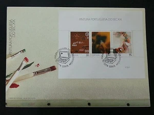 Portugal Art Painting 1990 Brush Color Equipment Tools Drawing (FDC) *c scan - Picture 1 of 5