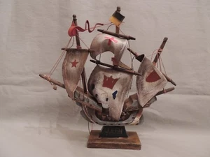 Collectible Wooden and Leather Ship Queen - Picture 1 of 11