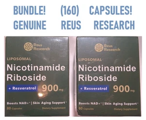 (160) Reus Research Nicotinamide Riboside + Resveratrol NAD+ 900mg  160 Capsules - Picture 1 of 3