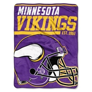 New NFL Minnesota Vikings Soft Micro Rasche Large Throw Blanket 46" X 60" - Picture 1 of 1