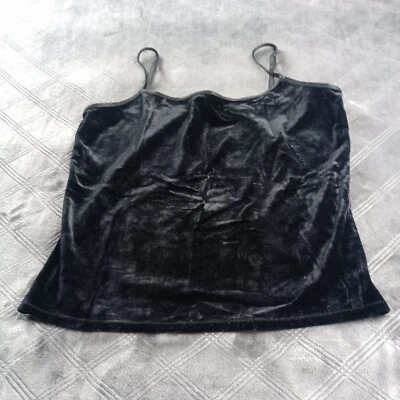 Camiseta sin mangas vintage años 90 Y2K J. JILL M terciopelo terciopelo cami camisola correa de espagueti Foto 1 de 4