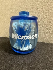 RARE Odd Microsoft Jar Acrylic Blue Canister - Picture 1 of 5