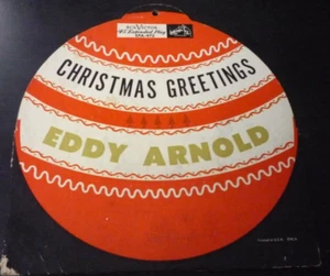 Eddy Arnold-Christmas Greetings rare 45 EP w/Sleeve made to hang on a tree - Picture 1 of 4