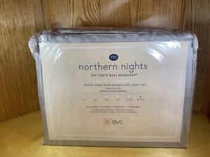 Northern Nights 100% Rayon Made From Bamboo Silky Sheet Set Split King Grey