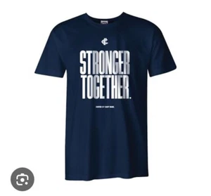 Carlton Blues Carl Stronger Together Tee T Shirt Navy Men's XL AFL Merchandise - Picture 1 of 5