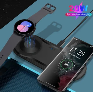 2In1 Wireless Charger Mat Charging Pad For Samsung S24 S23 Galaxy Watch 7 6 5 4 - Picture 1 of 11