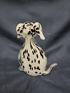 Dalmatiner Hund mundgeblasene Kunst Glas Figur Statue Briefbeschwerer schwer 6" hoch - Bild 1 von 11