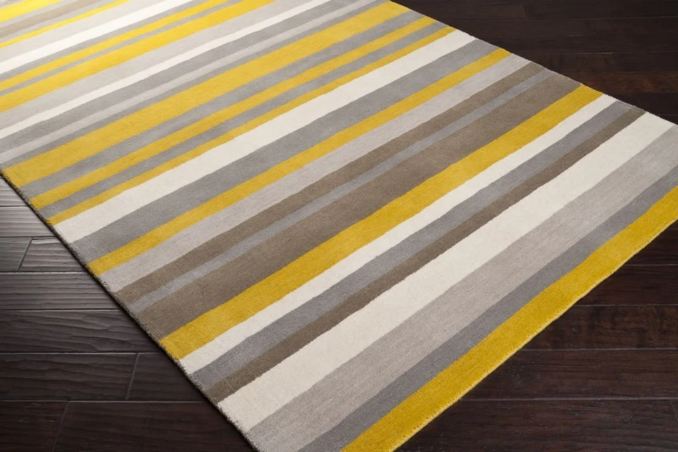 Surya Madison Square MDS-1008 Transitional Hand Loomed  Wool Citrine 2'6" x 8' - Image 1 of 1