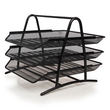 Mesh Notebook Letter Tray 3 Tier Desk Organizer For Office Supplies File Folders
