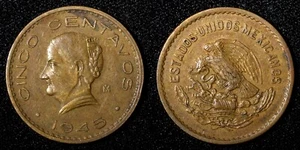 Mexico Bronze 1945 5 Centavos Josefa Ortiz de Domínguez KM# 424 (27 429) - Picture 1 of 3