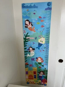 Oopsy Daisy Mermaid Canvas Growth Chart Wall Hanging - Picture 1 of 13