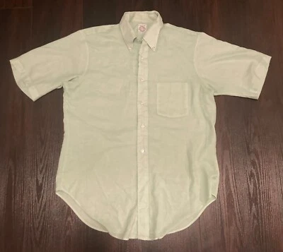 Camisa masculina vintage anos 50 Arrow Rockabilly Decton Perma ferro botão cônico M 22x29 - Imagem 1 de 3