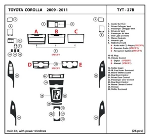 Interior Real Carbon Fiber Dash Trim Kit for Toyota Corolla 2009 - 2011 - Picture 1 of 1