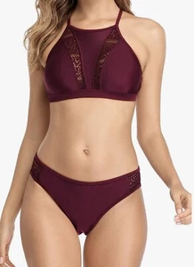 Attraco Sports Women's Halter Bikini 2-Piece CrossBack Swimsuit - UPF 50+ LARGE - Picture 1 of 14