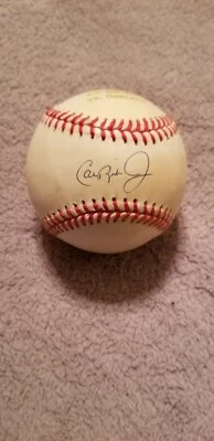 CAL RIPKEN JR AUTOGRAPHED A.L. BASEBALL ENGRAVED STAT BALL JSA#RR99565 - Image 1 of 4