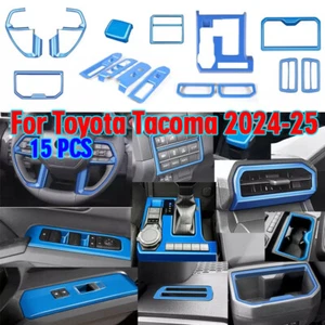 15x Kit de accesorios interiores ABS azul cubierta embellecedor para Toyota Tacoma 2024-2025 - Imagen 1 de 10