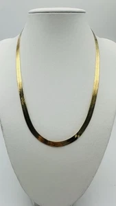 Collana Donna In Argento 925 Laminato Dorato Con Moschettone Finale,peso 9,9 - Foto 1 di 9