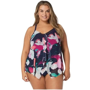 Beach House Avalon Floral Mesh Tankini Swim Top - 22W - Bild 1 von 7