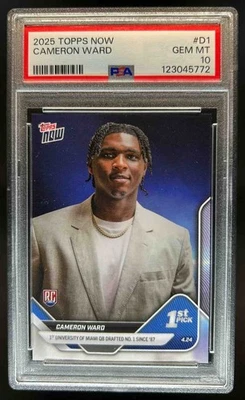 2025 Topps Now Cameron Ward RC Rookie #D-1 Titans PSA 10 - Image 1 of 2