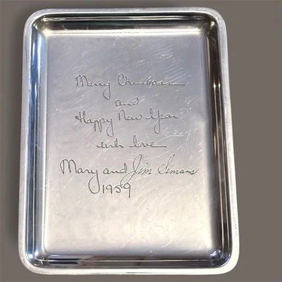 VTG Tiffany & Co Sterling Silver Desk Tray Engraved By Mary Duke - Image 1 of 4