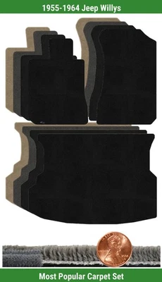 Набор ковриков Lloyd Custom Ultimat для Jeep Willys 1955-1964 годов выпуска (3 штуки) #TJD - Изображение 1 из 4