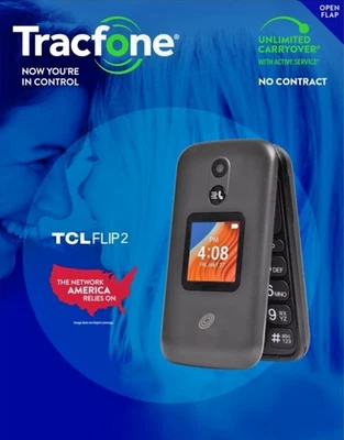New Sealed - TCL FLIP 2 Phone 4G LTE 16GB 2MP Camera [For Tracfone]