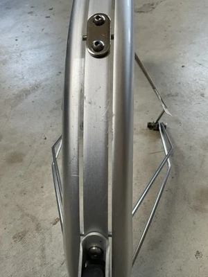 Brompton L version SILVER Rear Fender Mudguard  with struts, flap and roller - Image 1 of 4
