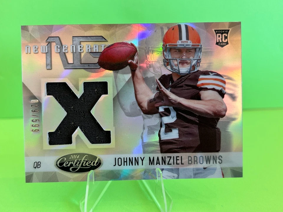 Johnny Manziel Rookie Jersey Patch RC 2014 Certified Mirror Materials #/599 - Image 1 of 2