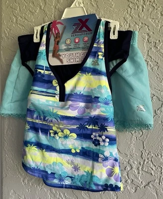 ZeroXposur Youth Girls 3-Piece Swim Set - Blue and Purple (NWT) - Image 1 of 4
