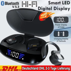 Słuchawki Bluetooth douszne z mikrofonem na ucho, wyświetlaczem LED, 50 godzin baterii VV2 - Zdjęcie 1 z 21