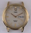 1/Mens Timex Indiglo WR 30 M water resistant day date gold plated wristwatch.R7.