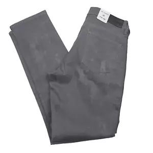 $248 John Varvatos Flat Gray JV702 Slim Fit Waxed Coated Jeans Mens Size 33 - Picture 1 of 15