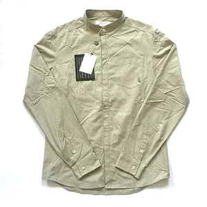 Camicia collare nuova con etichette logo Pierre Balmain beige con bottoni a scacchi AUTENTICA - Foto 1 di 12