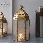 Brass Effect Moroccan Style Metal Lanterns Small Medium