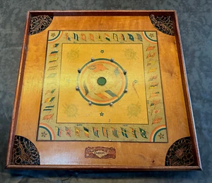 VTG ANTIQUE FLAGS OF NATION CARROM ARCHARENA COMBINATION WOOD GAME BOARD CHECKER - Picture 1 of 14