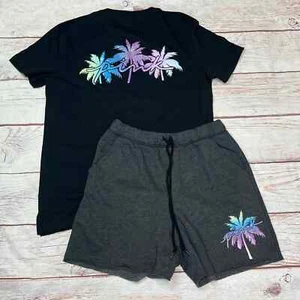 VS PINK Glitter Campus Tee & Dad Shorts Set M - Picture 1 of 6