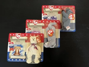 Mcdonalds TY Beanie Babys American Trio Set Righty, Lefty & Libearty versiegelt! - Bild 1 von 11