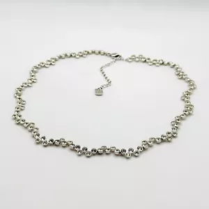 SWAROVSKI Fidelity Collar Necklace 40cm Round Bezel Set Crystals Rhodium Plated - Picture 1 of 11