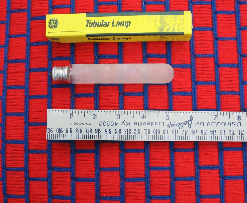 40T6.5 Picture Light Bulb 40w GE 15742 FROST tube 40 watt T6.5 appliance 7¢*ship - Image 1 of 3