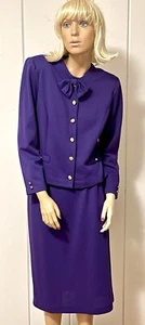 Vtg 70’s PURPLE SUIT Skirt & Jacket Jessica Howard/ Mitchell Rodbell Polyester - Picture 1 of 12