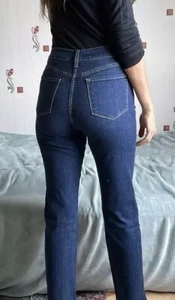 NYDJ Jeans Straight Daughters Legs High Waist Dark Blue Stretchy Size 12 - Picture 1 of 22