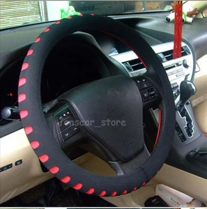 Eva Foam Sport Soft Auto Car Steering Wheel Cover Cap Anti-slip 38CM Black-red - Imagen 1 de 7