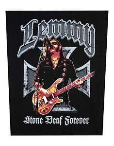 Motorhead Rückenaufnäher Lemmy Stone Deaf Forever offiziell Schwarz Cotton 36cm