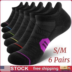 6 Pack Women's Ankle Running Socks, Cushioned Low Cut Tab Athletic Breathe Socks - Picture 1 of 11