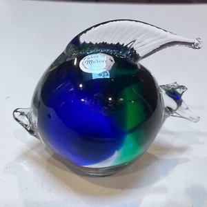 Murano Glass Large Fish Round Sculpture. 3.5lbs Round. - Picture 1 of 5