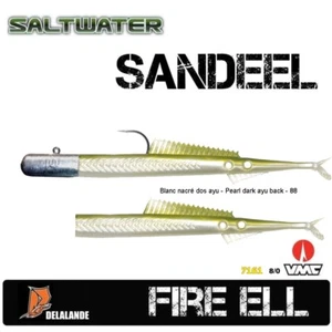 Seelachs Killer Sandaal DELALANDE FIRE EEL +2  VMC 7161BN 8/0 125g   Farbcode:88 - Bild 1 von 2