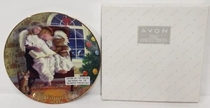 Llanta vintage Avon 1997 Navidad ""Sueños celestiales"" de ángeles dormidos borde de oro 22 K - Imagen 1 de 6