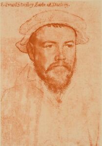 Według HOLBEINA (*1498), Edward Stanley, reprodukcja renesansowego portretu 1800-1849 plakat
